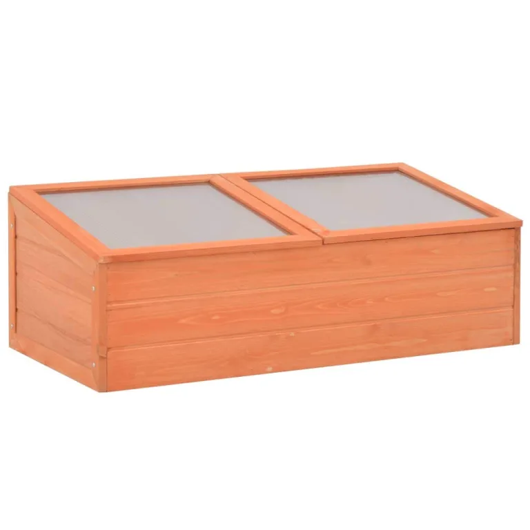 Frühbeet Holz Gewächshaus 100x50x34 cm mit Polycarbonat PC-Platten, wetterfestes Treibhaus für Garten, Balkon, Terrasse, Frostschutz für Pflanzen und Gemüse, Schutz vor Kälte und Frost – Bild 1
