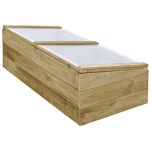 Gewächshaus aus imprägniertem Kiefernholz 100 x 50 x 35 cm mit Dach für Garten, Frühbeet, Gemüse und Pflanzen, wetterfest, frostschutz, geeignet für Balkon, Terrasse und Outdoor – Bild 8