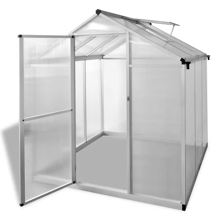 Gewächshaus Treibhaus Aluminium mit Polycarbonat, 3,46 m² Gartenzelt mit Lüftung und Tür, wetterfestes Frühbeet für Pflanzen, Frostschutz, Outdoor Gewächshaus zum Überwintern und Anzucht – Bild 1