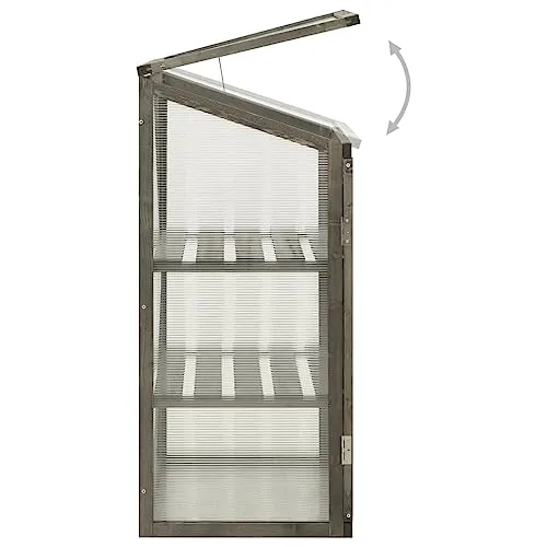 Gewächshaus aus Tannenholz mit PC-Platten 60x45x100 cm, Frühbeet mit Regalen für Tomaten, Gemüse und Kräuter, wetterfest für Balkon, Terrasse und Garten, Frostschutz für Outdoor-Pflanzen – Bild 10