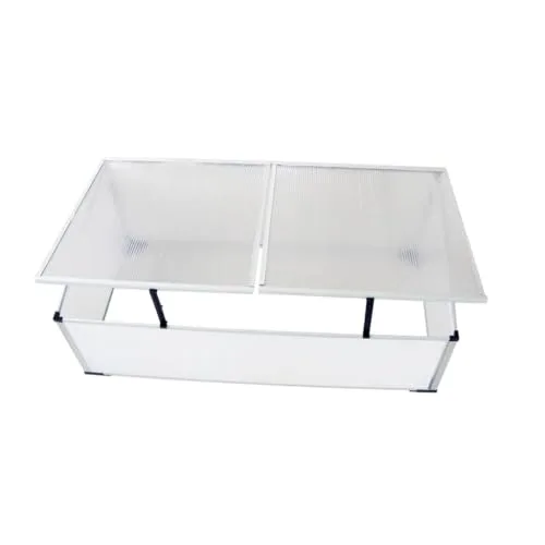 Frühbeet ohne Boden aus Polycarbonat mit 2 Deckeln, Aluminiumrahmen, 110x41x55 cm, UV-beständig und wetterfest für Garten, Balkon, Terrasse zum Schutz von Gemüse, Tomaten – Bild 10