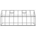 Gewächshaus mit Fundamentrahmen Anthrazit 445x169x195 cm Alu UV-beständig Polycarbonat Treibhaus mit Lüftungsfenster und Flügeltür für Garten Frühbeet Pflanzen Schutz und Überwintern - Thumbnail 3
