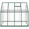 Gewächshaus mit Fundamentrahmen grün 224x169x195 cm Aluminium Rahmen Polycarbonatplatten UV-beständig mit Lüftungsfenster und Tür für Garten Gemüse Frühbeet Frostschutz und - Thumbnail 3