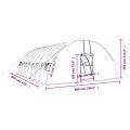 Gewächshaus mit Stahlrahmen Weiß 48 m² 8 x 6 x 2,85 m, wetterfestes Gartenhaus, Treibhaus mit PE-Folie, Fenster, Tür, ideal für Gemüse, Pflanzen, Frostschutz, Outdoor Schutz - Thumbnail 9