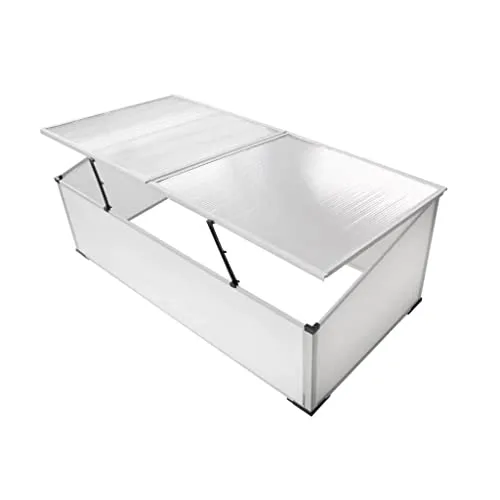 Frühbeet aus Polycarbonat mit 4 Deckeln Aluminiumrahmen 108x41x110 cm UV-beständig wetterfest für Gemüseanbau Tomatenpflanzen Balkon Terrasse Outdoor Beet Pflanzenschutz Überwinterung – Bild 10