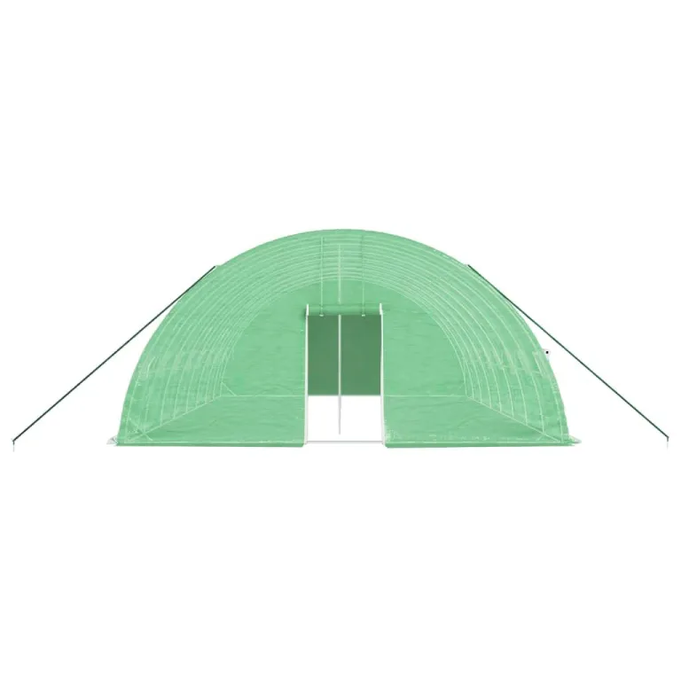 Gewächshaus mit Stahlrahmen und PE-Folie Grün 48 m² 8x6x2,85 m für Garten, Frühbeet, Anzucht und Pflanzenschutz mit Fenster, Tür, witterungsbeständig – Bild 3