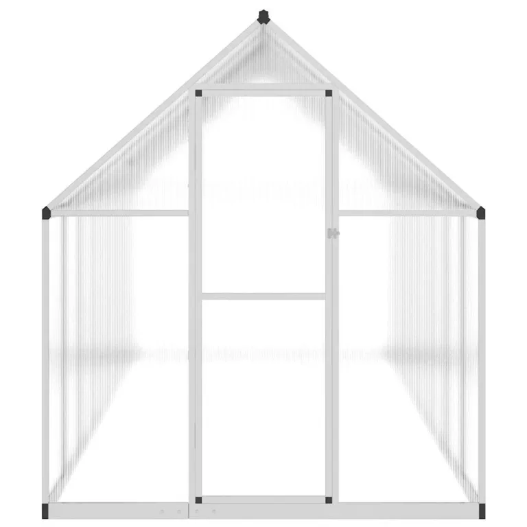Gewächshaus mit Fundamentrahmen Aluminium 445x169x195 cm Treibhaus mit Polycarbonat Platten wetterfest mit Lüftungsfenster und Tür für Garten Gemüse Pflanzen Schutz Outdoor – Bild 2