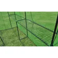 Gewächshaus Stahl XL mit pulverbeschichtetem Stahlrahmen, grüner reißfester PVC-Folie, Größe 120 x 240 x 190 cm, 2 Regale, wetterfestes Pflanzenhaus für Tomaten, Gemüseanbau, Balkon - Thumbnail 4