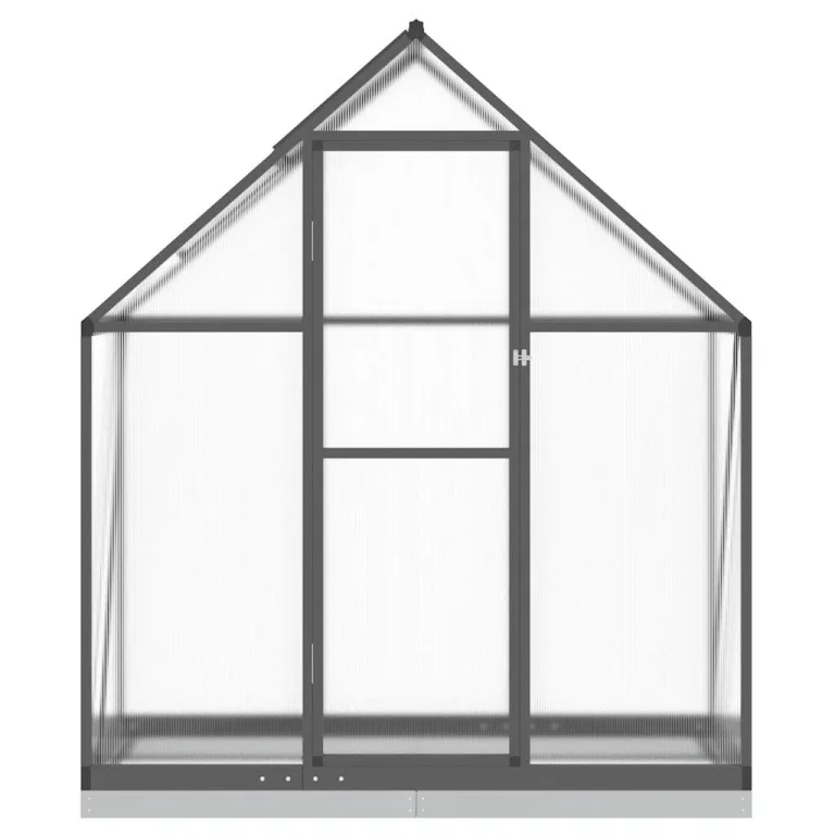 Gewächshaus mit Fundamentrahmen Anthrazit 169x58x202 cm Aluminium und Polycarbonat UV-beständig für Gemüseanbau Tomaten Überwinterung Pflanzenhaus Garten Outdoor – Bild 2