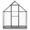 Gewächshaus mit Fundamentrahmen Anthrazit 169x58x202 cm Aluminium und Polycarbonat UV-beständig für Gemüseanbau Tomaten Überwinterung Pflanzenhaus Garten Outdoor - Thumbnail 2