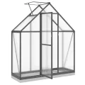 Gewächshaus mit Fundamentrahmen Anthrazit 169x58x202 cm Aluminium und Polycarbonat UV-beständig für Gemüseanbau Tomaten Überwinterung Pflanzenhaus Garten Outdoor - Thumbnail 5