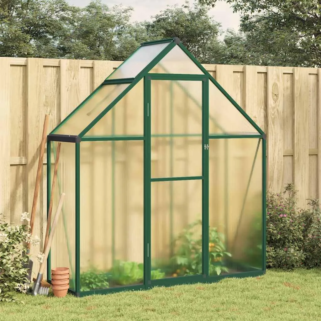 Gewächshaus mit Fundamentrahmen aus Aluminium 169x58x195 cm grün, UV-beständiges Pflanzenhaus mit Polycarbonat Platten, Wetterfestes Treibhaus für Garten, Balkon, Terrasse - Bild 1