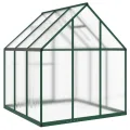 Gewächshaus mit Fundamentrahmen grün 169x169x195 cm Aluminium robust mit UV-beständigen Polycarbonatplatten für wetterfesten Garten, Balkon, Terrasse und Gemüseanbau im Outdoor-Bereich - Thumbnail 4