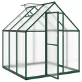 Gewächshaus mit Fundamentrahmen grün 169x169x195 cm Aluminium robust mit UV-beständigen Polycarbonatplatten für wetterfesten Garten, Balkon, Terrasse und Gemüseanbau im Outdoor-Bereich - Thumbnail 5