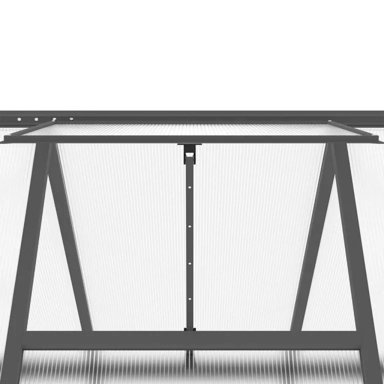Gewächshaus mit Fundamentrahmen Anthrazit 224x169x195 cm Aluminium mit Polycarbonatplatten UV-beständig wetterfest für Tomatenhaus Gemüseanbau und Pflanzenschutz im Garten Outdoor – Bild 7