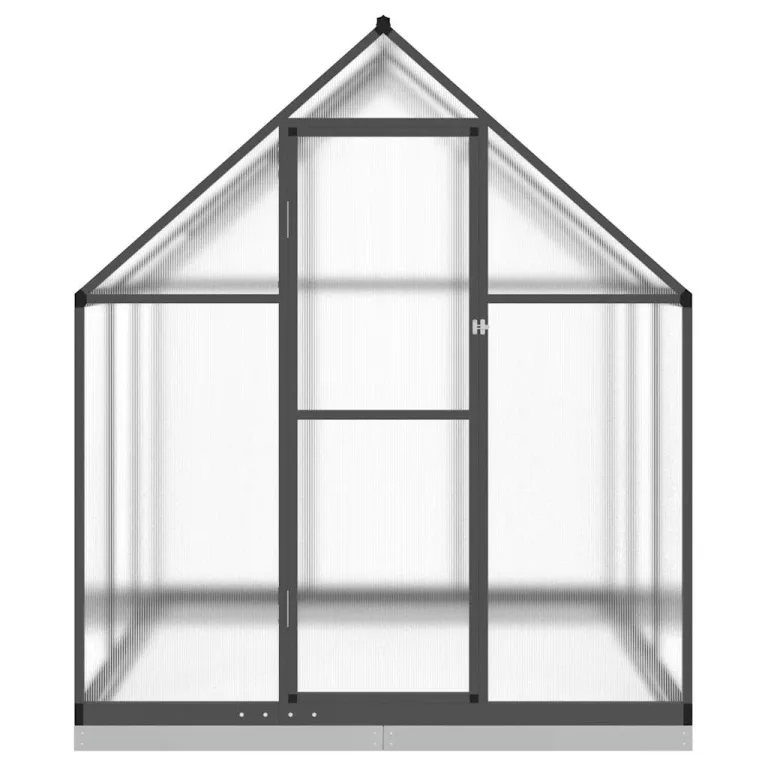 Gewächshaus mit Fundamentrahmen aus Aluminium Anthrazit 169x169x202 cm, wetterfestes Tomatenhaus mit UV-beständigen Polycarbonatplatten, ideal für Garten – Bild 2