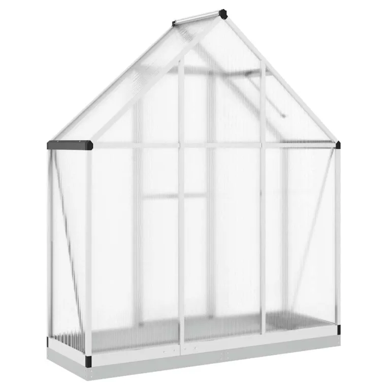 Gewächshaus mit Fundamentrahmen silbern, Aluminium 169x58x202 cm, Polycarbonat Treibhaus für Pflanzenhaus, Gemüseanbau, Tomatenhaus, Wetterfest, Balkon und Terrasse – Bild 4