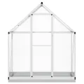 Gewächshaus mit Fundamentrahmen silbern, Aluminium 169x58x202 cm, Polycarbonat Treibhaus für Pflanzenhaus, Gemüseanbau, Tomatenhaus, Wetterfest, Balkon und Terrasse - Thumbnail 2