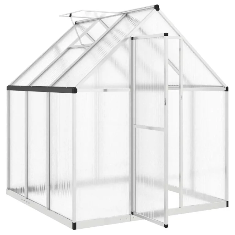 Gewächshaus mit Fundamentrahmen aus Aluminium, 169x169x195 cm, wetterfestes Treibhaus mit UV-beständigen Polycarbonatplatten, Pflanzenschutz für Garten, Balkon, Terrasse, Gemüseanbau – Bild 5