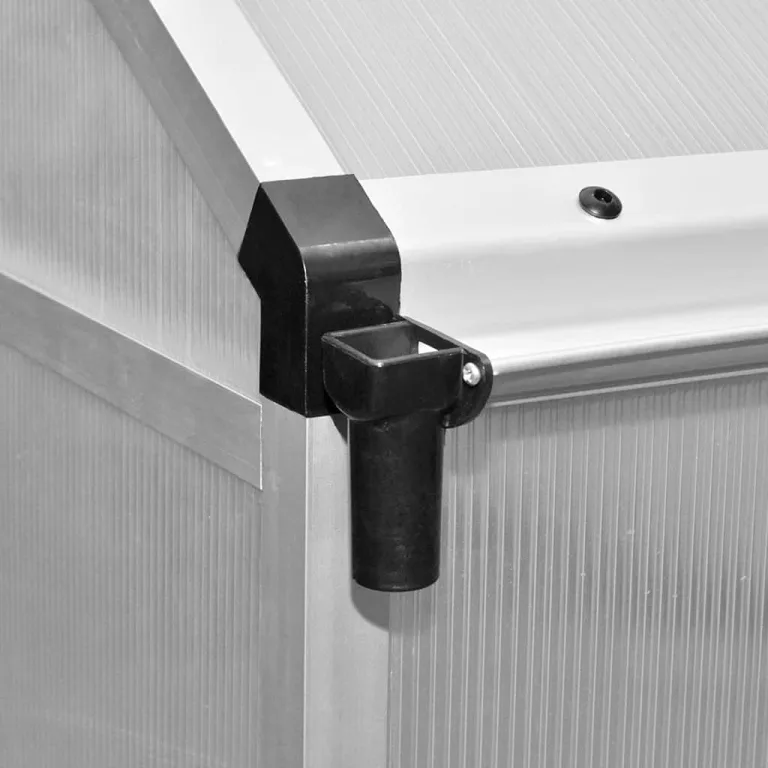 Verstärktes Gewächshaus aus Aluminium mit Grundrahmen 6,05 m², doppelwandige Polycarbonatplatten, beständig von -20 °C bis 70 °C, Dachrinne und Dachlüftung inklusive – Bild 8