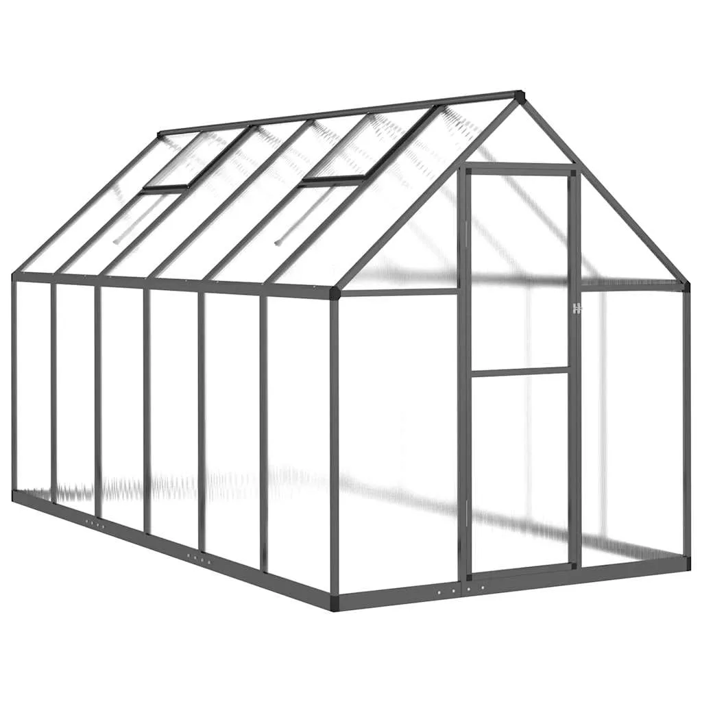 Alu-Gewächshaus mit Fundamentrahmen Anthrazit 334 x 169 x 195 cm - Bild 1