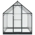 Garten Gewächshaus Anthrazit mit Tür aus Aluminium und verzinktem Stahl 183,5 x 183,5 x 207 cm wetterbeständig stabil begehbar für Tomatenhaus und Gemüseanbau im Freiland auf Balkon oder - Thumbnail 3
