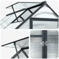 Garten Gewächshaus Anthrazit mit Tür aus Aluminium und verzinktem Stahl 183,5 x 183,5 x 207 cm wetterbeständig stabil begehbar für Tomatenhaus und Gemüseanbau im Freiland auf Balkon oder - Thumbnail 6