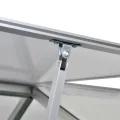 Gehärtetes Aluminium Gewächshaus 3,46 m² mit UV-beständigen Polycarbonatplatten, Lüftung, Dachrinnensystem, stabil für Garten, Balkon, Terrasse, Winterfest und begehbar - Thumbnail 3
