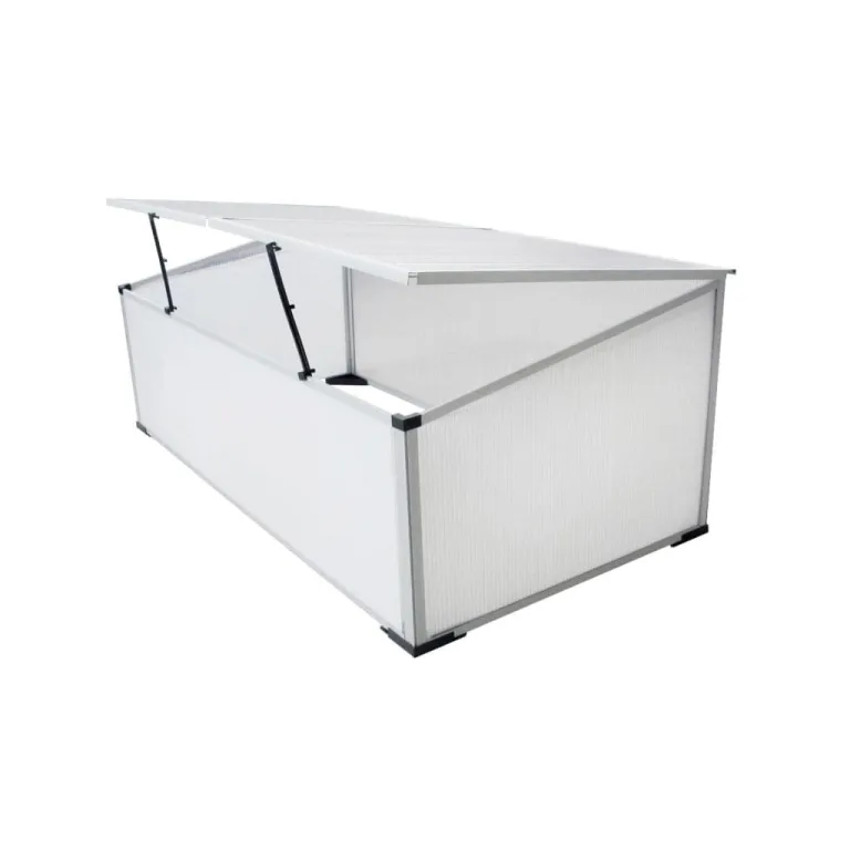 Frühbeet ohne Boden Polycarbonat mit 2 Deckeln Aluminiumrahmen 110x41x55 cm wetterfest UV-beständig für Gemüseanbau Pflanzenhaus Garten Balkon Terrasse Outdoor – Bild 3