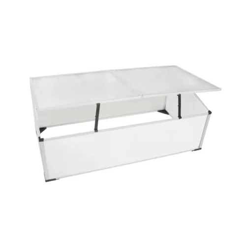 Frühbeet ohne Boden Polycarbonat mit 2 Deckeln Aluminiumrahmen 110x41x55 cm wetterfest UV-beständig für Gemüseanbau Pflanzenhaus Garten Balkon Terrasse Outdoor – Bild 8