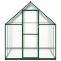 Gewächshaus mit Fundamentrahmen aus Aluminium 224x169x195 cm grün, UV-beständige Polycarbonatplatten, begehbar und windstabil für Garten, Balkon, Terrasse, Gemüseanbau, Pflanzenschutz - Thumbnail 2