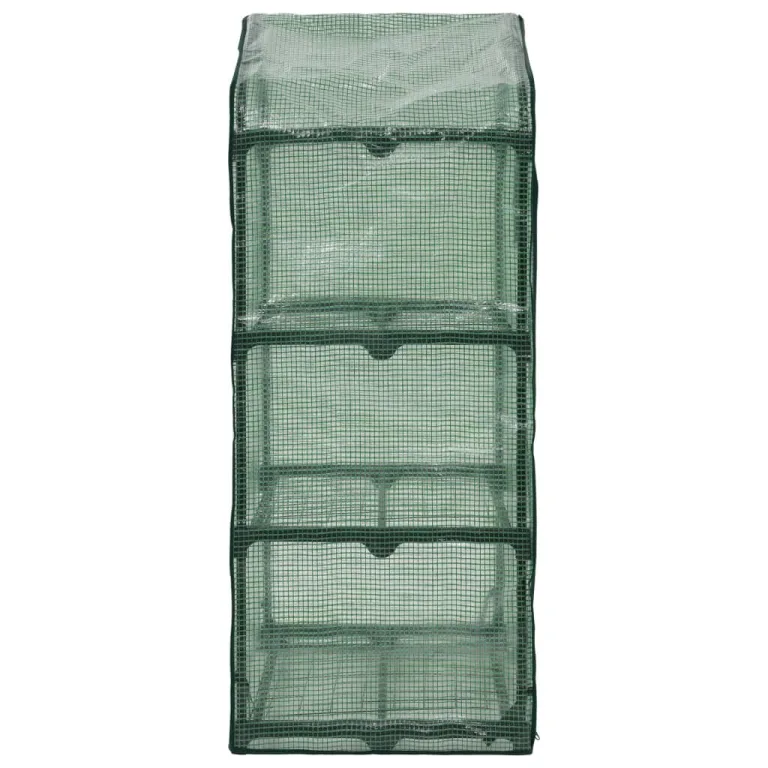 3-stufiges Mini-Gewächshaus 69x49x125 cm mit Stahlrohrrahmen, Polyethylen-Außenhülle und Rolltür mit Reißverschluss für einfachen Zugang und Belüftung, ideal für Topfpflanzen – Bild 5