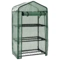 3-stufiges Mini-Gewächshaus 69x49x125 cm mit Stahlrohrrahmen, Polyethylen-Außenhülle und Rolltür mit Reißverschluss für einfachen Zugang und Belüftung, ideal für Topfpflanzen - Thumbnail 1