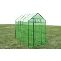 Gewächshaus Stahl XL, Treibhaus Folientunnel mit 2 Regalen, Tomatenhaus und Frühbeet für Anzucht, Überwinterung, Frostschutz, Garten, Balkon und Terrasse, 120 x 240 x 190 cm - Thumbnail 6