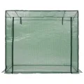 Begehbares Gewächshaus 200 x 80 x 173 cm, Treibhaus mit pulverbeschichtetem Rahmen, UV-geschützter Folie, Rolltür, Fenster, Lüftung, für Tomatenhaus, Frühbeet, Garten und Balkon - Thumbnail 3