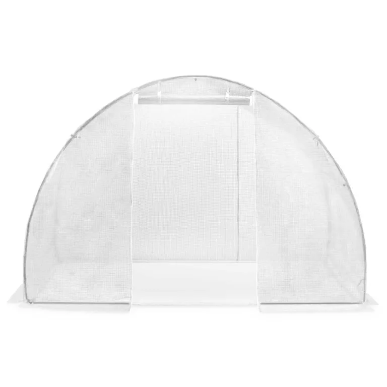 Gewächshaus Treibhaus Folientunnel Tomatenhaus Pflanzhaus aus 170 g/m² PE Netzgewebe, 300 x 150 x 200 cm, mit 2 Fenstern und Tür, Frühbeet für Anzucht, Frostschutz im Garten – Bild 4