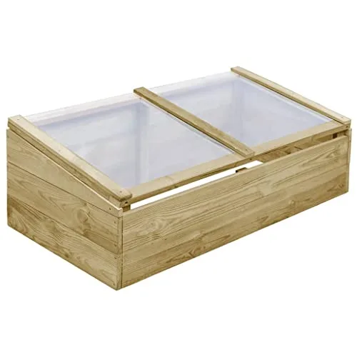 Imprägniertes Kiefernholz Gewächshaus Treibhaus mit Dach 100 x 50 x 25/35 cm, Folientunnel Pflanzhaus für Tomatenhaus, Frühbeet Anzucht, Wetter Schutz für Garten – Bild 7