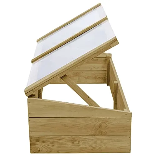 Imprägniertes Kiefernholz Gewächshaus Treibhaus mit Dach 100 x 50 x 25/35 cm, Folientunnel Pflanzhaus für Tomatenhaus, Frühbeet Anzucht, Wetter Schutz für Garten – Bild 10