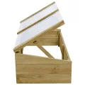 Imprägniertes Kiefernholz Gewächshaus Treibhaus mit Dach 100 x 50 x 25/35 cm, Folientunnel Pflanzhaus für Tomatenhaus, Frühbeet Anzucht, Wetter Schutz für Garten - Thumbnail 10