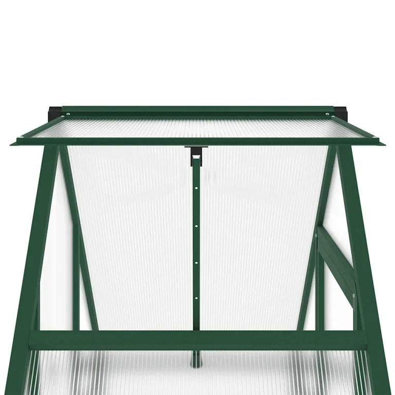 Gewächshaus mit Fundamentrahmen aus Aluminium und Polycarbonat, 169 x 58 x 195 cm, UV-beständig, mit Lüftungsfenster, Regenrinnen, für Tomatenhaus und Anzucht im Garten – Bild 8
