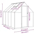 Gewächshaus 224 x 169 x 195 cm – stabiles Alu-Gewächshaus mit 6 cm Fundamentrahmen und einstellbarem Lüftungsfenster, anthrazit/transparent, für privaten Gartenbau - Thumbnail 2