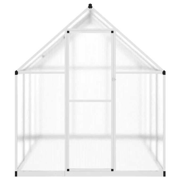 Gewächshaus mit Fundamentrahmen aus Aluminium, 224x169x195 cm, 3,79 m2, Polycarbonat 4 mm, UV-beständig, mit Lüftungsfenster, Regenrinnen, für Tomatenhaus und Frostschutz im Garten – Bild 2