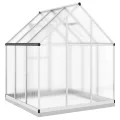 Gewächshaus mit Fundamentrahmen, Aluminium und Polycarbonat, 169 x 169 x 202 cm, 2,86 m², UV-beständig, mit Lüftungsfenster, Regenrinnen, Frostschutz für Garten und Balkon - Thumbnail 4
