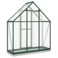 Gewächshaus mit Fundamentrahmen Grün, Aluminium und Polycarbonat, 169 x 58 x 202 cm, 0,98 m2, UV-beständig, für Tomatenhaus, Anzucht, Frostschutz, Lüftung, Garten, Balkon und Terrasse - Thumbnail 4