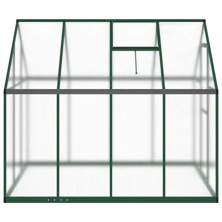 Gewächshaus mit Fundamentrahmen Grün aus Aluminium und 4 mm Polycarbonatplatten, 224 x 169 x 195 cm, 3,79 m² Grundfläche, UV-beständig – Bild 3